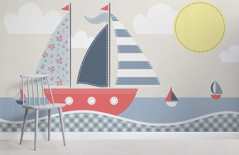 Kids Boat Wallpaper Mural | MuralsWallpaper