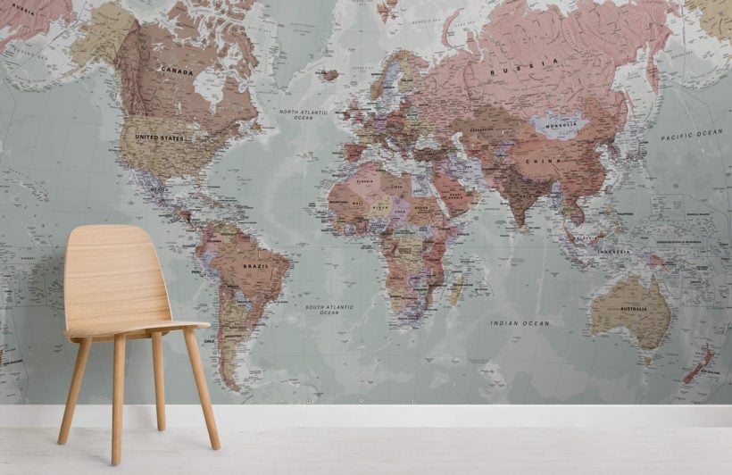 Classic World Map Wallpaper | Stylish