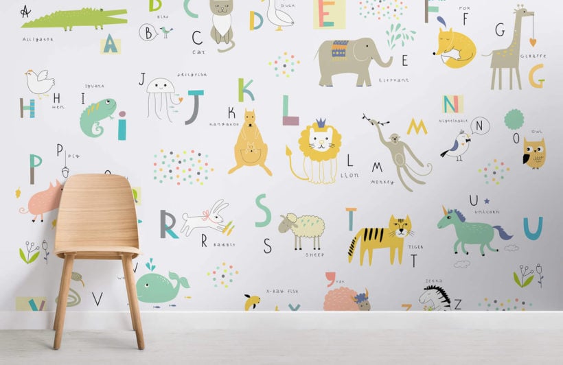 Kids Alphabet Wallpaper Alphabet Letters Style Muralswallpaper