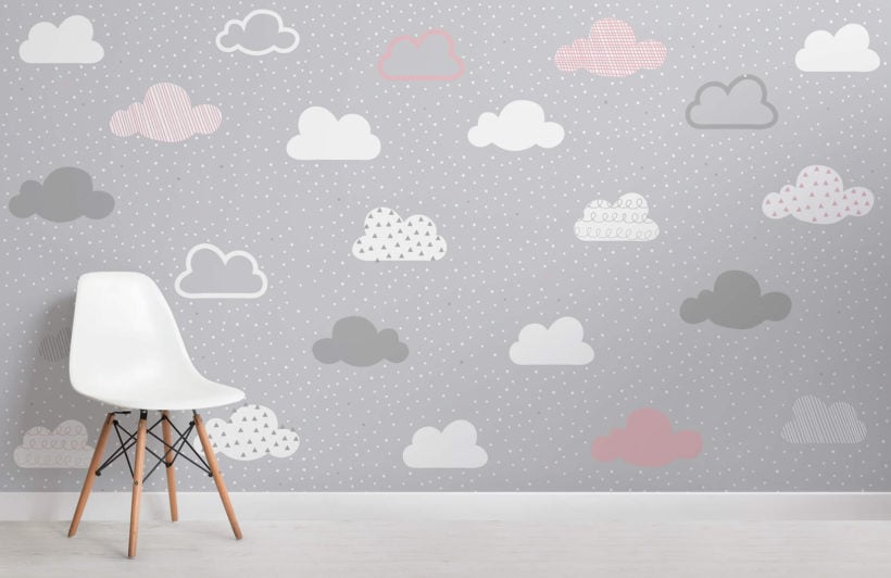 Pink and Grey Cloud Wallpaper | Cute