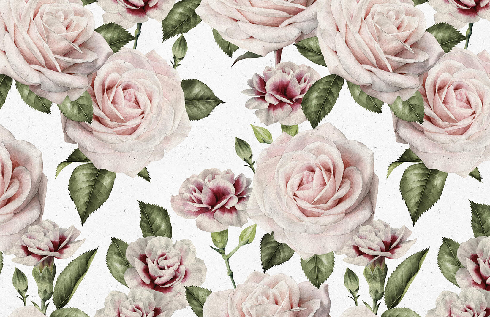 Vintage Roses And Carnation Wallpaper Murals Wallpaper
